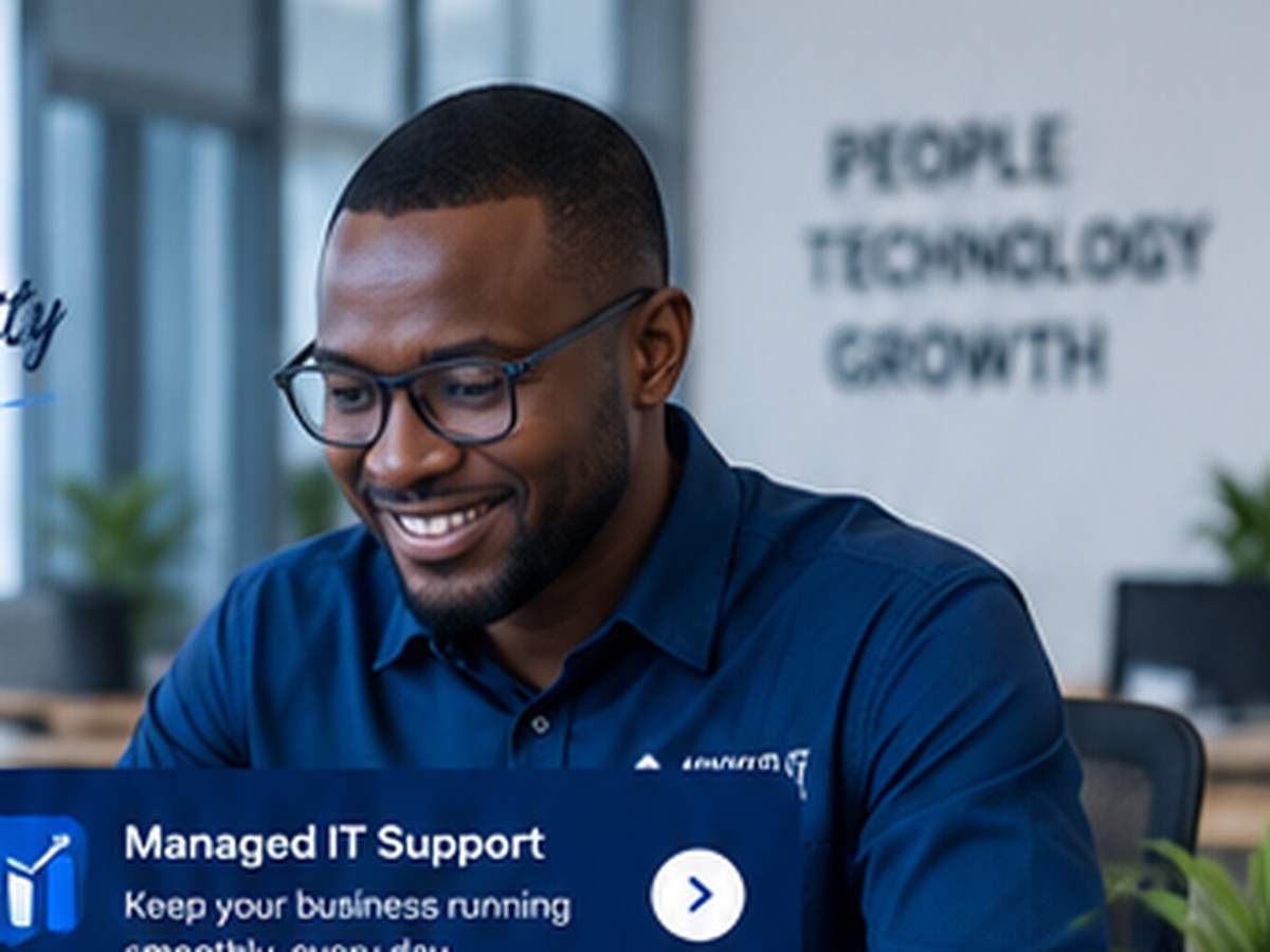 ANOJED IT support specialist working with a laptop